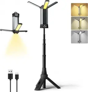 Multi-Power Rechargeable Work Lights Series – COB & Dual Bulb Modes, USB Output & Extendable Tripod