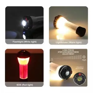 Mini Flashlight Waterproof Magnet Lantern with Tripod Camping Light