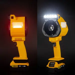 DualForce Pro Series: 12V Turbo Blower & Multi-Mode LED Work Light , 1000W Cordless Outdoor Power Tool