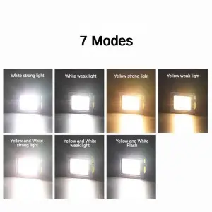 W897 Multifunctional Yellow and White Light Rechargeable Electric Display Work Light