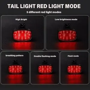 Riding headlights red warning taillights LED waterproof bicycle lights