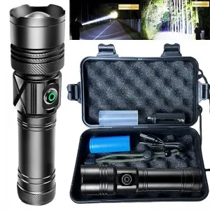 5 led modes Type-C portable zoom outdoor emergency flashlight