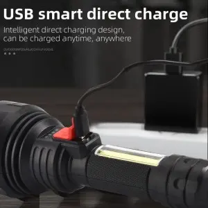 Outdoor waterproof searchlight multifunctional flashlight