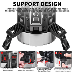 Camping Lantern with 2000LM Front Light & 1000LM Side Light – Dual Switches, 15H Runtime & IP65 Rating