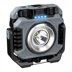 360° Adjustable Dual-LED Work Light, IP44 Waterproof, Magnetic Base,Red Light Strobe
