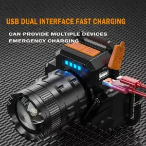 White laser waterproof and bright aluminum alloy induction headlights