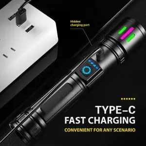 WS630 Rechargeable Zoom Portable Aluminum Alloy Electric Display Flashlight