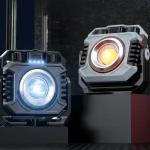 360° Adjustable Dual-LED Work Light, IP44 Waterproof, Magnetic Base,Red Light Strobe