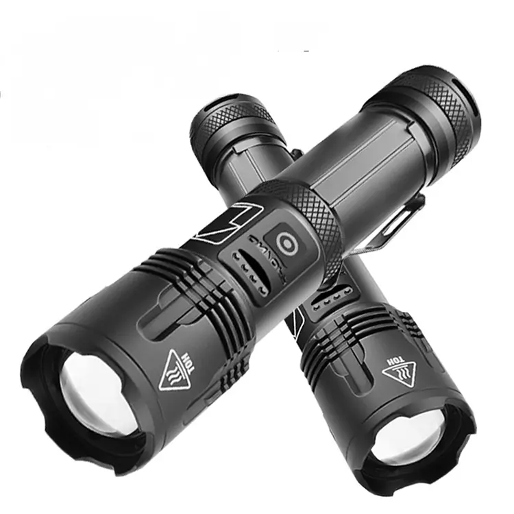 Dual Option Zoom Flashlights: XHP70 1500L or XHP50+COB 1750L, Aluminum Clip