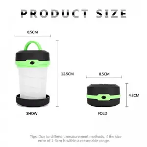 2-in-1 pop-up foldable outdoor flashlight battery mini camping ligh