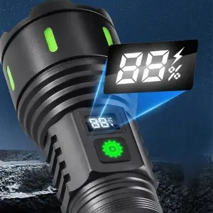 Aluminum White Laser Light Display Multi-Mode Charging and Zoom Flashlight