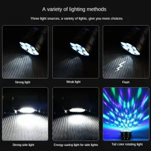 Rotating stage color LED lights flashlight camp emergency flashlight