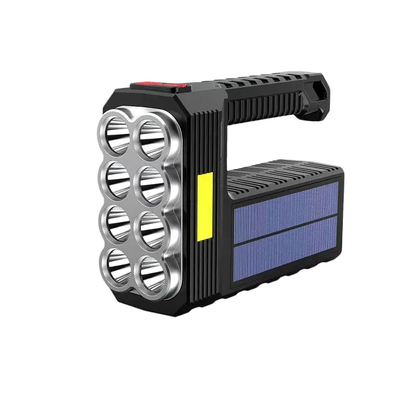 Built-in Life Waterproof USB Solar Rechargeable Led Flashlight Solar Searchlight (1)
