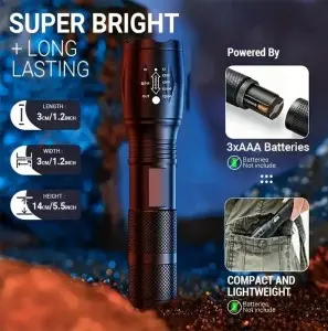 LED scalable tactical aluminum alloy flashligh zoom set flashlight