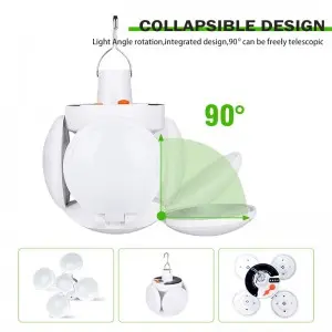 USB Rechargeable Waterproof Football Foldable LED Camping Solar Light