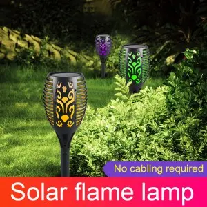 Outdoor waterproof holiday flame courtyard garden solar lamp
