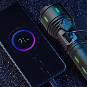 Aluminum White Laser Light Display Multi-Mode Charging and Zoom Flashlight