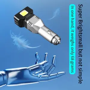 Three in one portable rechargeable LED car safety hammer emergency light