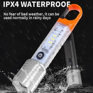 Magnetic Base UV Flashlight Zoomable Warning Light LED Flashlights