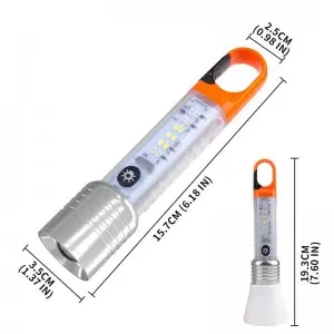 Magnetic Base UV Flashlight Zoomable Warning Light LED Flashlights