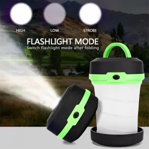 2-in-1 pop-up foldable outdoor flashlight battery mini camping ligh