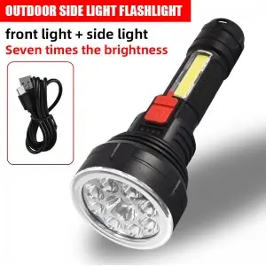 Outdoor waterproof searchlight multifunctional flashlight