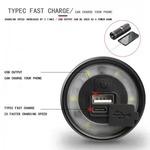 outdoor waterproof sturdy long battery life rechargeable flashlight