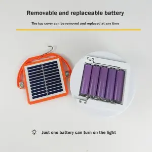 High power replaceable battery household emergency solar lamp