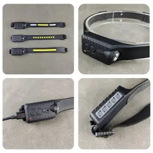 2024 Head mounted Rechargeable COB Flood Light Wave Sensing Front Lighting Waterproof Headlamp for Daily Use