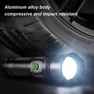 5 led modes Type-C portable zoom outdoor emergency flashlight