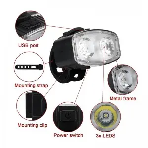 Riding headlights red warning taillights LED waterproof bicycle lights