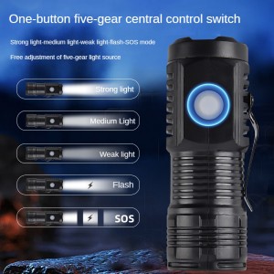 New pocket plastic flashlight with magnet at the tail 5-mode mini flashlight