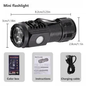 New pocket plastic flashlight with magnet at the tail 5-mode mini flashlight