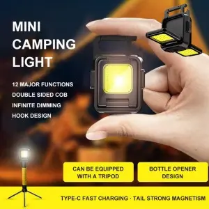 Compact keychain light suitable for camping and emergency situations
