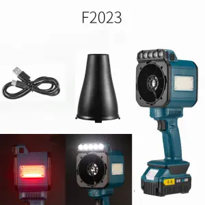 DualForce Pro Series: 12V Turbo Blower & Multi-Mode LED Work Light , 1000W Cordless Outdoor Power Tool