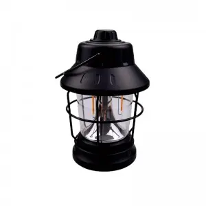 Rechargeable Vintage Camping Lantern With Hanging Hook Outdoor Tent Retro Lantern