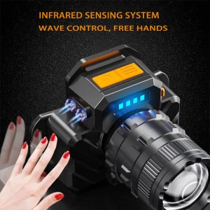 White laser waterproof and bright aluminum alloy induction headlights