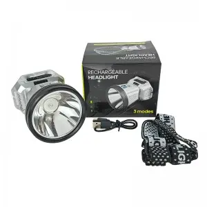 New type solar powered rechargeable flashlight head mounted headlamp