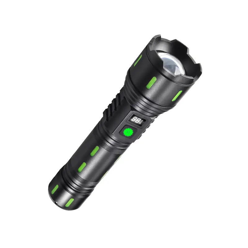 Aluminum White Laser Light Display Multi-Mode Charging and Zoom Flashlight