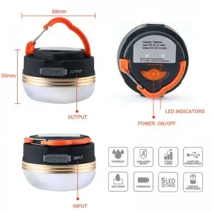 3W LED with magnet USB charging waterproof tent light led tent lights