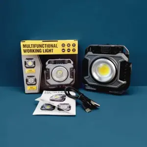 360° Adjustable Dual-LED Work Light, IP44 Waterproof, Magnetic Base,Red Light Strobe
