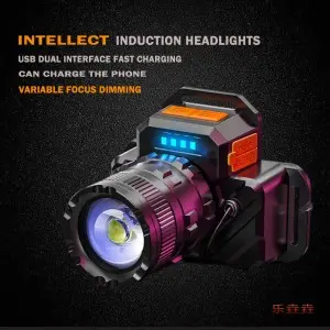 White laser waterproof and bright aluminum alloy induction headlights