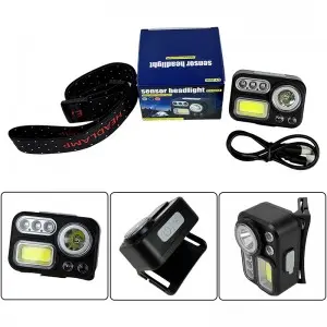 Sensor COB multifunctional waterproof 8-mode LED headlights