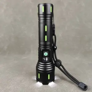 Aluminum White Laser Light Display Multi-Mode Charging and Zoom Flashlight