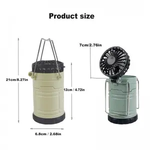 Two in one multifunctional outdoor fan battery LED camping light