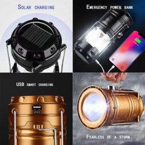 preferential LED Tent Lantern USB Solar Energy Rechargeable Camping Light